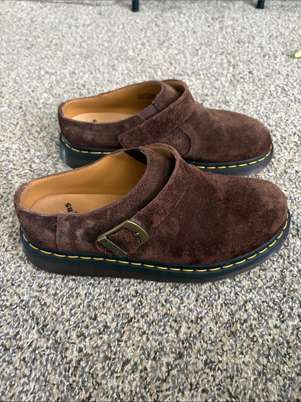 Dr. Martens Brown Suede Clog Mules - Picture 3 of 5